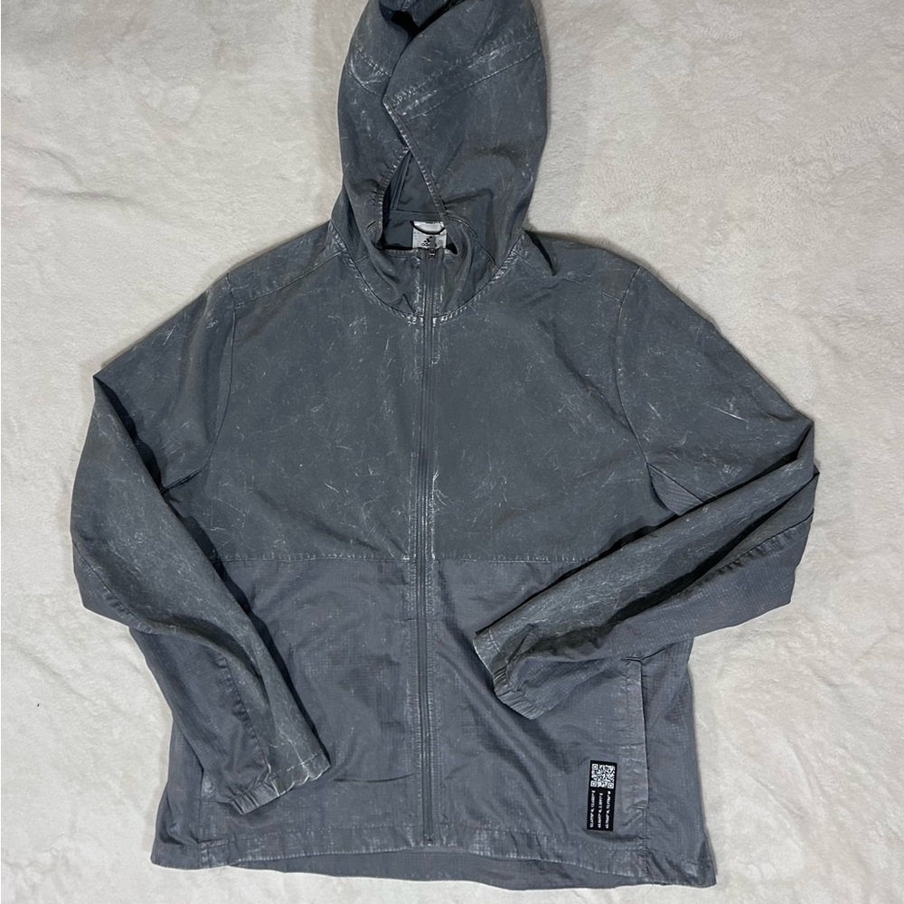 adidas Men's Charcoal Windbreaker Jacket
